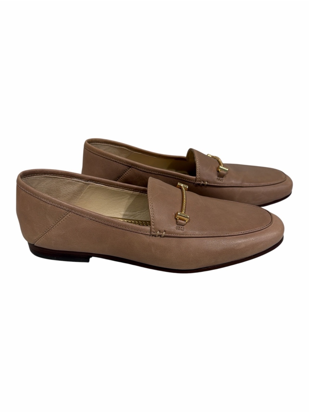 Sam Edelman Loraine Bit Loafers Size 9 Leather Taupe Gold Hardware - Picture 3 of 9